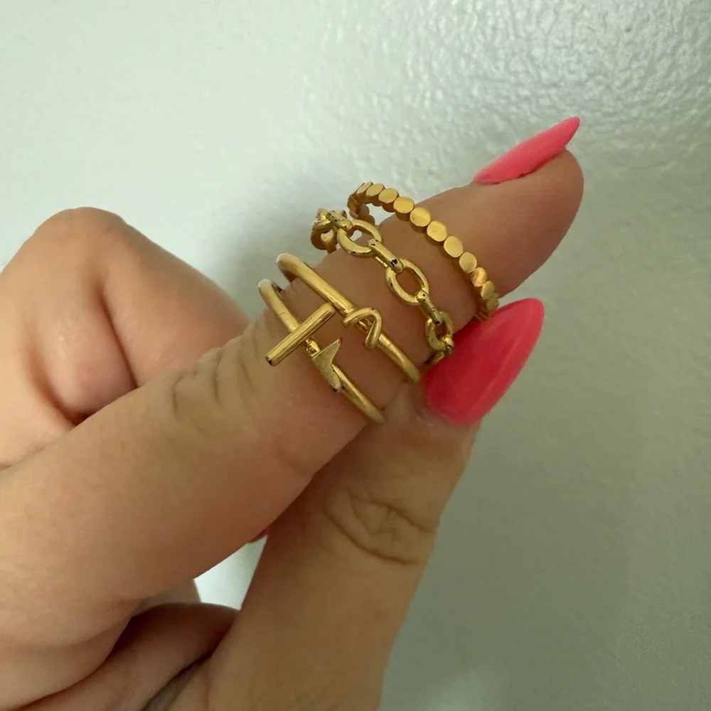 Madewell Gold Stacking Rings Set - Picture 1 of 5